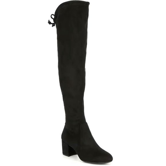 GIANNI BINI Trillia Suede Like Over-the-Knee Block Heel Boots, New, Black 6 - Picture 1 of 14
